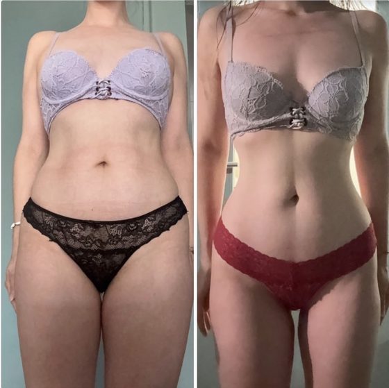 Transformation avant apres d'une participante