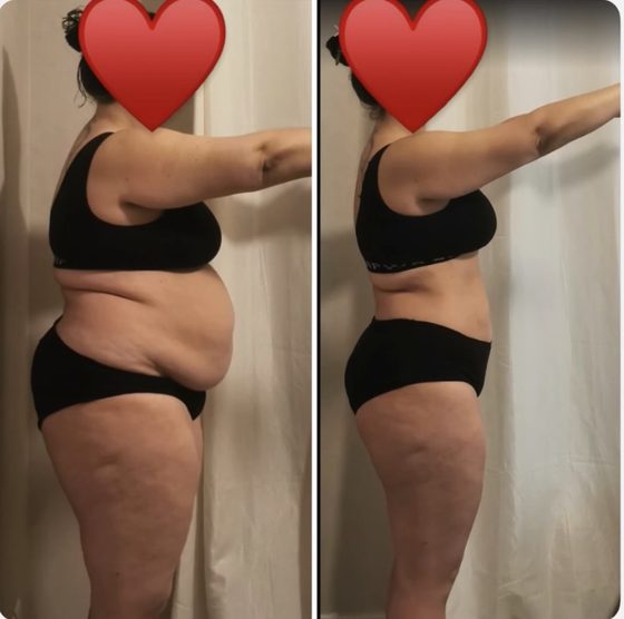Transformation avant apres d'une participante