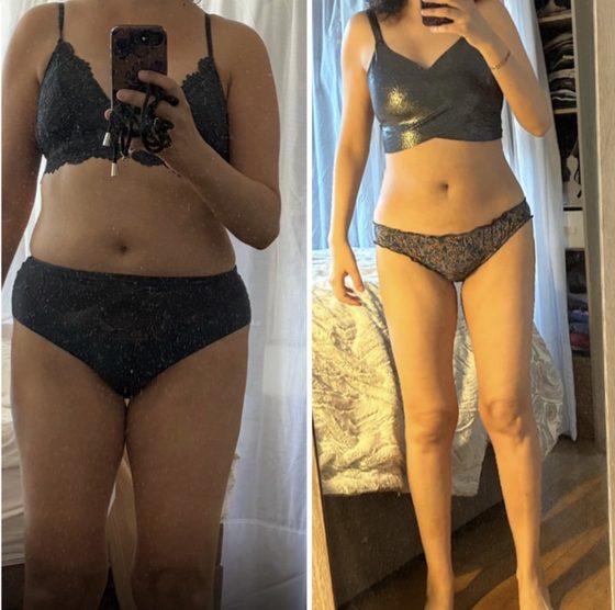 Transformation avant apres d'une participante