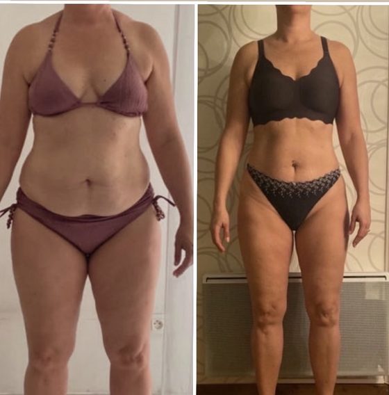 Transformation avant apres d'une participante