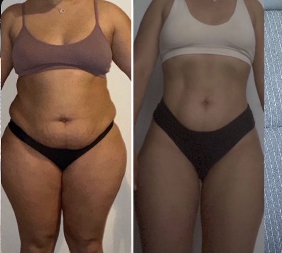 Transformation avant apres d'une participante